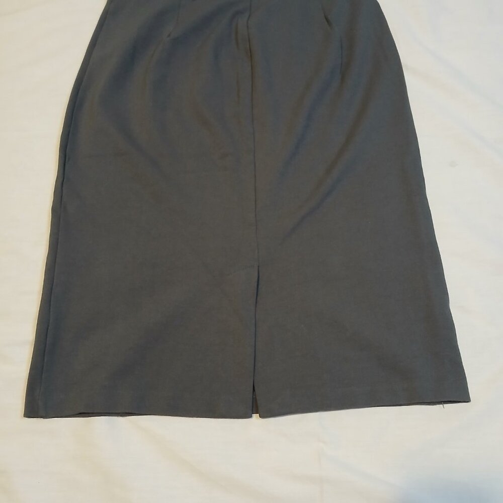 T Tahari Women's Medium Pencil Skirt Stretch‎ Charcoal Grey Tummy Control - Picture 4 of 9
